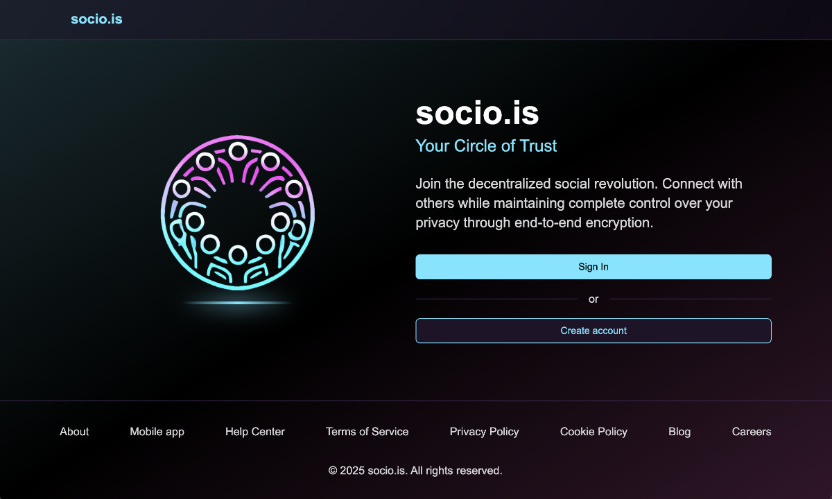 Socio.is - Decentralized Social Networking Platform